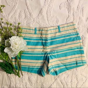 Gap Midi Stretch Cyan Blue Striped Shorts